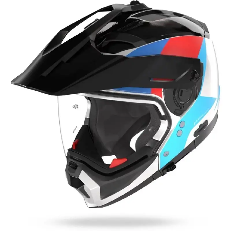 نولان کلاهکاسکت فولفیس On-Off Tourning N70-2 X 06 Turbine 350 سفید مشکی آبی آبی روشن قرمز - Image 2