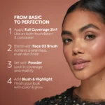کرم پودر Full Coverage 2-In-1 Foundation & Concealer برند Kiko Milano