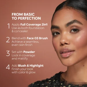 کرم پودر Full Coverage 2-In-1 Foundation & Concealer برند Kiko Milano