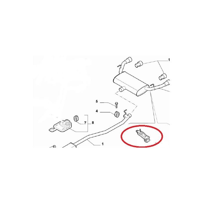 آلفارومئو جولیتا — اگزوز | Bracket support second exhaust outlet Giulietta